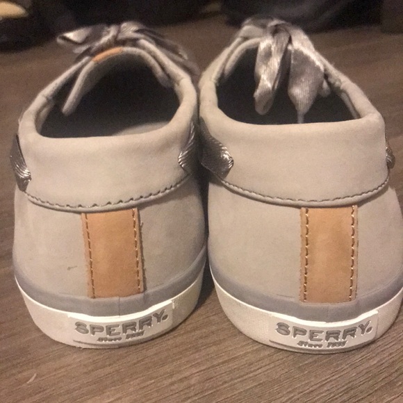 Sperry Sailor Boat Shoes, Leather Grey 9 - Picture 2 of 5
